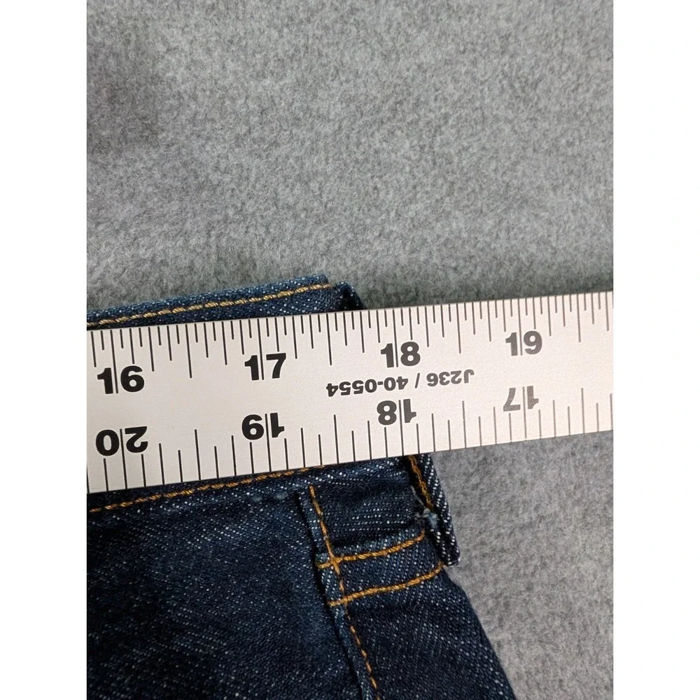 Levis 501 Cut Off Shorts Mens 36 Blue Button Fly Denim Jeans Dark Wash Frayed